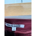 Walter Baker  Red Leather Pencil Midi Skirt Button Snap Fitted Women Size 4 Photo 2