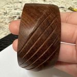 Wooden Handcrafted Wide Bangle Bracelet 7 3/4 Inch Brown Wood Photo 6
