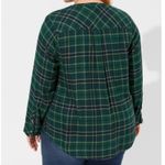 Torrid NWT Harper Brushed Green Plaid Softest Flannel Tunic Pullover Top Size 00 Photo 5