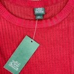 Wild Fable  Shirt Womens Medium Berry Red Long Sleeve Waffle Ribbed Cropped Shirt Photo 5