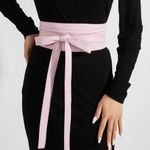 Fashion Lace Up Front Design Wide Belt, Casual Streetwear PU Leather Pink Photo 1