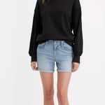 Levi's Mid Length Women’s Hypersoft Mid Rise Shorts Light Wash Size 10 Waist 30 Photo 1