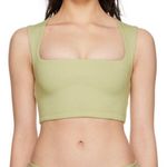Danielle Guizio Green Celestial Square Neck Tight Tank Top Photo 0