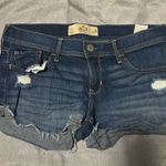 Hollister  Low Rise Short Short Blue Jean Shorts Distressed Frayed Hem Photo 0