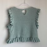 Mable Knit Ruffle Top Green Size M Photo 3