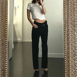 RtA Dexter Belted Straight Leg Boyfriend Jeans in Black NWOT Size XS Photo 4