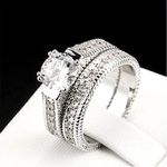 Boutique NEW 2‎ ct Solitaire Simulated Diamond Engagement Ring Set, Size 6 Photo 3