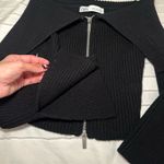 ZARA Ribbed Black Off Shoulder Sweater Photo 1