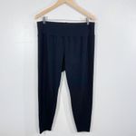 Eileen Fisher Black Tencel Organic Cotton Pants XL Pull-On Tapered Cropped Soft Photo 1