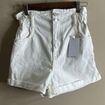NWT MNG high waisted paper bag mom shorts XS White Photo 0