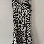 One Clothing  Dress Women's Medium Tank Black White Aztec Geometric Flowy Skater Photo 0