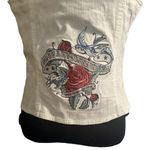 Harley Davidson  Denim Corset Bustier Top Beige In Color Embroidery On The Corset Photo 1