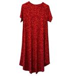 LuLaRoe Womens Size Medium Dress Red Floral Paisly Fit & Flare Loungewear Photo 1