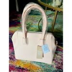 JustFab  Pastel Pink Faux Leather Satchel Bag Silver Chain Handle OS Photo 5