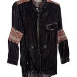 Johnny Was 4 Love Liberty Velvet Embroidered Full Zip Jacket Boho Womens Small Photo 0