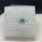 Handmade Blue cz flower stainless steel ring- size 6 Photo 3