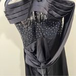 NWT Miss Circle BLACK CRYSTALLIZED CORSET HIGH SLIT SATIN GOWN size large Photo 6