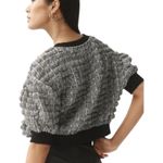 Maeve Anthropologie Black White Cropped Bubble Blouse Size Small Photo 4