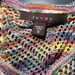 Fever Crochet Knit Zigzag Chevron Poncho Sweater Top Women's Size S Yellow Photo 4