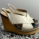 Diane Von Furstenberg  Crisscross Leather Wedge Quiet Luxury Style Photo 0