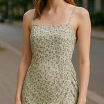 Cotton On  Mint Green Floral Print Fairycore Milkmaid Cottagecore Boho Dress‎ M Photo 0