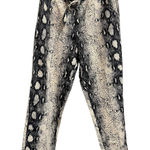 Le Lis Collection Snakeskin Print Paperbag Waist Pants Size Small Black Photo 0