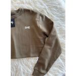 Wolves Darc Sport SHE Cursive Crop Crewneck Sage Size Small Brown Photo 3