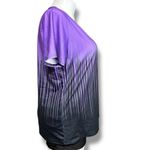 Boutique  Womens T Shirt Top Short Sleeve V Neck Pullover Purple Black Ombre 1XL Photo 1