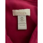 Chico's 0 Button Front Shirt Women S Short Sleeve Collar Chest Pocket Pink Modal Photo 5