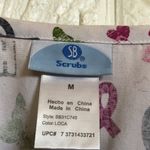 Sb Scrubs Care Heal Love cancer hope awareness butterflies hearts scrub top size M Photo 3