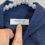 Aritzia Babaton Navy Shapelace High‎ Neck Long Cropped Top Size Small Photo 2