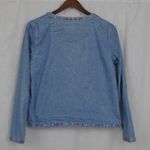 Christopher & Banks Ladies' Zip UP Denim Shirt-Jacket with Multicolor Embroidery Medium Photo 5