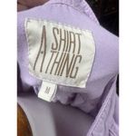 A Shirt Thing Sz M Purple Lilac Cotton Ruffle Long Sleeve Top Blouse Size M Photo 2
