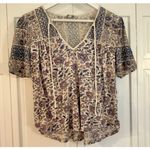 Lucky Brand  boho printed tie neck top size small Photo 3