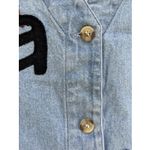 Vintage 90s Patchwork Denim Boho Vest Top One Size Blue America Flag USA Photo 3