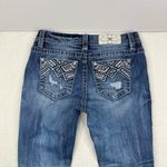 Miss Me Mid Rise Easy Skinny Decroaive Back Pocket Bling Blue Jean Size 27 Photo 6