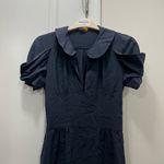 Fendi Navy Blue Puff Sleeve Collared V-Neck Dress Size 40 EU $1,250 Photo 2
