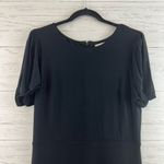 Loft  NWT Black Short Sleeve Jersey Knit Midi Dress Size 10 Photo 2