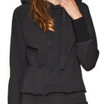 Urban Savage Black Pleated Hoodie Women's Size XL Athleisure Cotton Blend NWT Photo 0