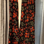 LuLaRoe Joy Duster Black Red Orange Hibiscus Flowers Floral Womens Size Small Photo 0