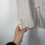 Vince Theory Blazer Double Breasted Tailor Jacket Striped Linen Size 8 Photo 6