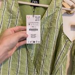 ZARA NWT Green Striped Pants and Top Set size Medium Photo 5