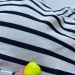 Aerie High Neck Halter Striped Bikini Top Cross Back Size XS White & Navy Photo 8