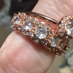 Elegant Rose Gold and Silver Women's Ring Set moissanite size 6 Photo 3