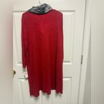 Chic Red Long Sleeve Dress with Plaid Scarf size XL Photo 2