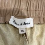 Aaron & Amber Faux leather vegan drawstring shorts brown Tan Size M Photo 2