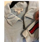 St. John  Sport Velvet Track Red Stripe Front Zip Blue Jacket Size M Photo 2