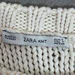 ZARA Fuzzy Stripe Chunky Knit Sweater Cream Multi Small Retro Basic Photo 9