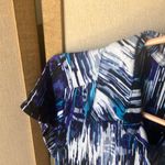 Alfani  Women's Abstract Blue Button Down Shirt xl Photo 1