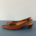 Ralph Lauren Purple Label Kels Leather Slingback Tan Brown Kitten Heels Size 7.5 Photo 2